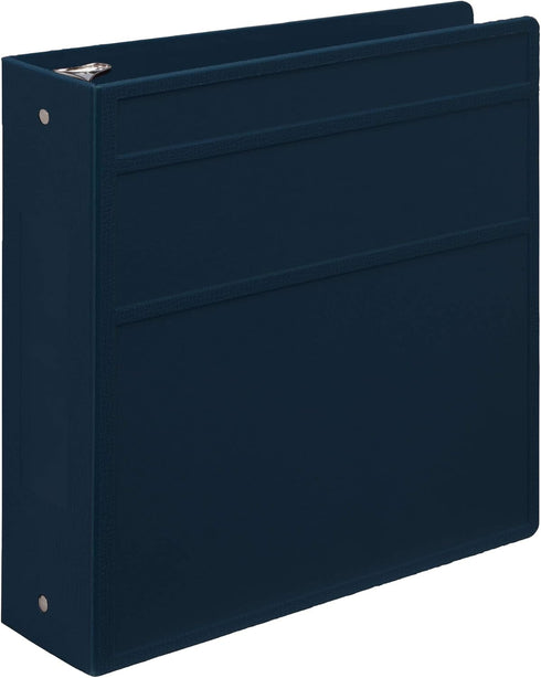 Carstens 3-Inch Heavy Duty 3-Ring Binder - Navy Blue, Durable Plastic, Waterproof Cover, Holds 400 Sheets