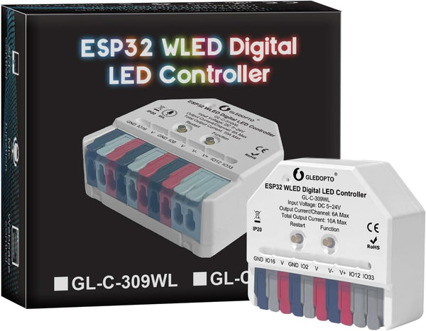 GLEDOPTO ESP32 Mini WLED LED Controller DC 5~24V DIY Dynamic Lighting Work