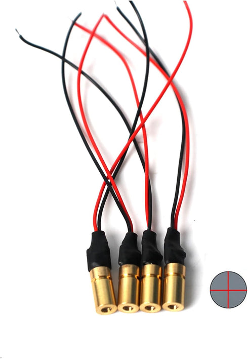 650nm Red Light Laser Module Industrial Adjustable Focal Length (6mm-Cross-4packs)