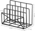 MyGift 3 Slot Modern Black Metal Wire Desk Mail Sorter with Envelope Design for Compact Storage Organizer