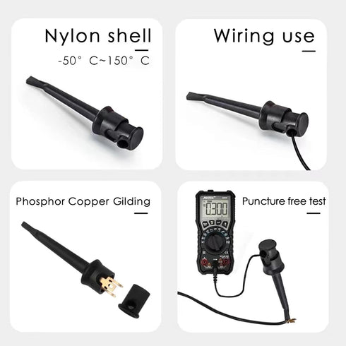 Test Hook Clip, Multimeter Test Lead Kit with Mini Grabber Probe for Circuit Testing PCB IC