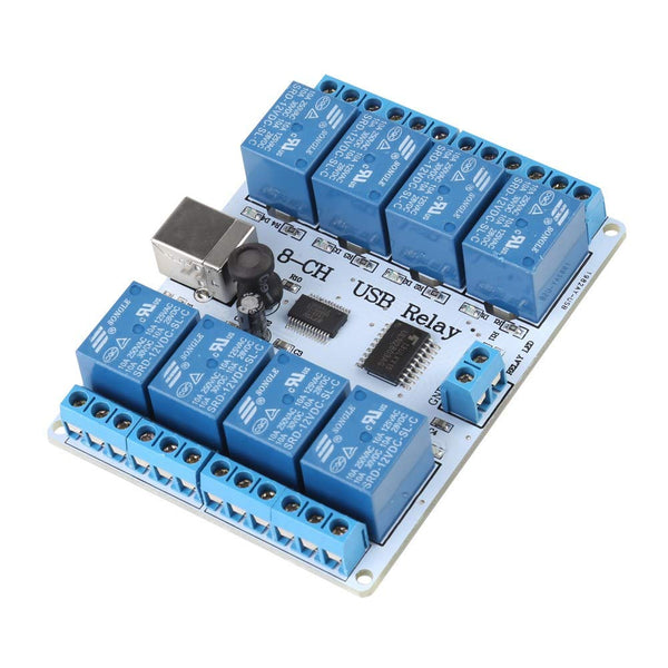 8CH 12V USB Relay Module Controller FTDI chip Type B USB Relay Board for Automation Robotics