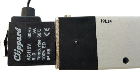 Clippard MME-41PES-W110, 1/8" NPT 5 Port 4-Way Single Solenoid Valve, 110VAC