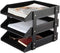 Leather Desk File Organizer, 3-Layer Stackable Tray for Documents, Folders, Stationery, and Other Home Office Sundries
