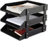 Leather Desk File Organizer, 3-Layer Stackable Tray for Documents, Folders, Stationery, and Other Home Office Sundries