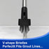 Areas-56 inch BITOPE Grout Brush Cleaner with Adjustable Long Handle Swivel V-Shaped Stiff Bristles Scrubber