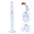 PATIKIL 25ml Graduated Cylinder, 3.3 Borosilicate Glass with Stopper, Clear, Blue Graduations for Lab Use