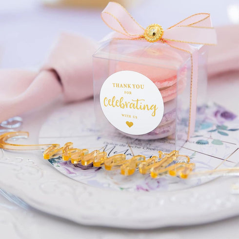G2PLUS Thank You for Celebrating with Us Stickers, 60PCS 2 Inch Round Labels for Wedding, Birthday, Baby Shower, Party