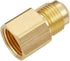 2 PCS Brass Flare Tube Fitting Coupling, Gas Adapter 3/8" Flare X 1/2" Female NPT Pipe Connector