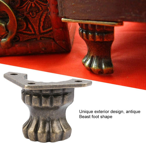 4Pcs Walfront Furniture Legs Antique Jewelry Chest Meuble Wood Box Decorative Feet Leg Corner Protector Metal Furniture