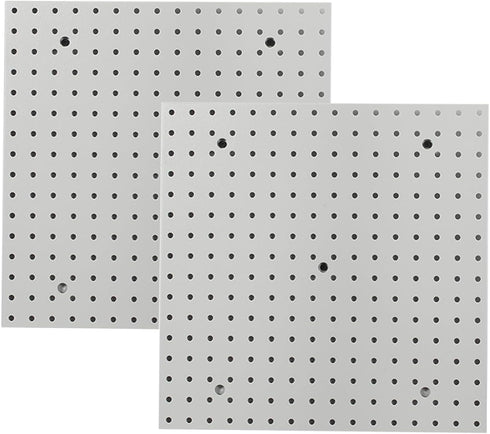 Pegboard Smith 16x16 inch Wall Organizer Pegboard Panels, Gray Metal Pegboard for Tool Storage,