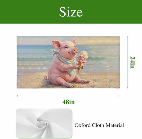 Yomandocix 4x2 feet,4 Pack Classroom,Summer Ice Cream Pig Fluorescent Light Covers for Ceiling Lights Magnetic Light