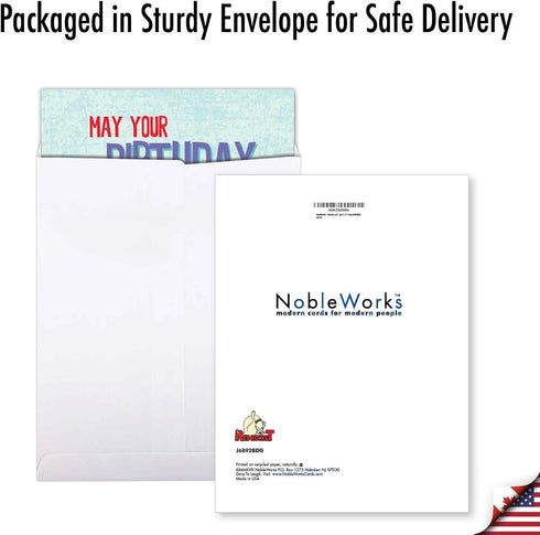 NobleWorks - Unicorns and Rainbows - Funny Magical Animal Birthday Greeting Card with Envelope (Big 8.5 x 11 Inch)