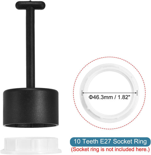 PATIKIL E27 Lamp Shade Socket Ring Removal Tool, 1 Pack Medium Base Shade Holder Rings Replacement Tool