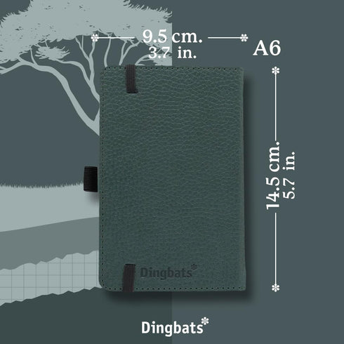Dingbats* - Wildlife A6 Grid Pocket Notebook - PU Leather Hardcover Small Journal for Work, Travel, Elastic Closure