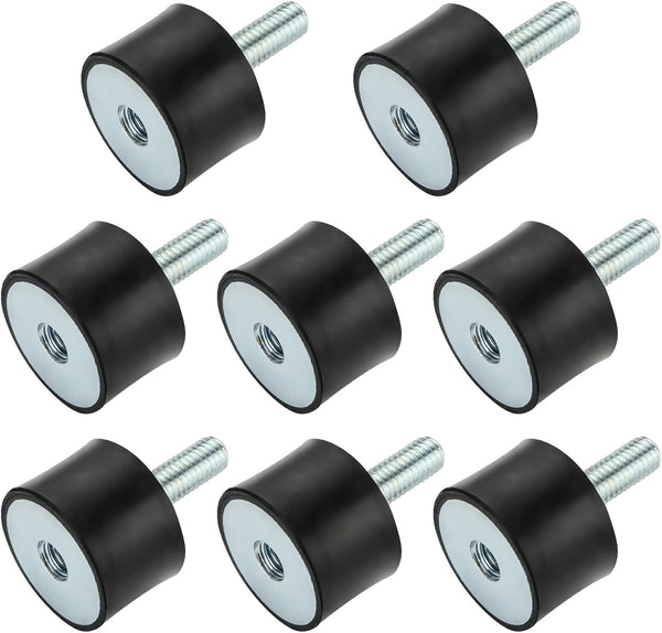8PCS M8 Rubber Isolator Mounts, Anti Vibration Generator Isolation Mounts for Air Compressors and Diesel Engines