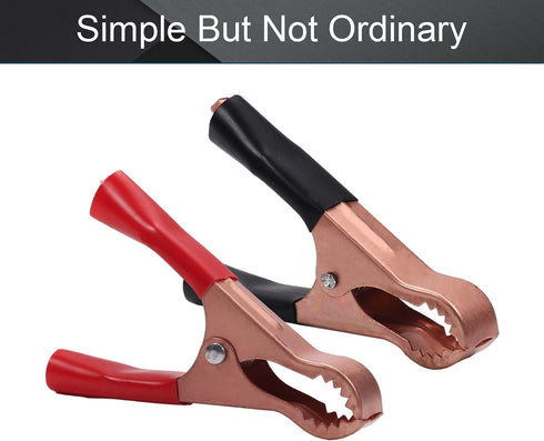 Heyiarbeit 2Pcs 50A Heavy-Duty Insulated Alligator Clips,Battery Electrical Test Clips for Car Auto Vehicle Boat Red and Black by Heyiarbeit