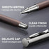 WEMATE Wood Rollerball Pen Set, Fancy Writing Pen with 2 Extra Ink Refills (1 Black & 1 Blue), Black Oak