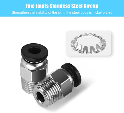 StLiSuYmx 10PCS PC4-M10 E3D-V6, Ender-3 Ender-3 V2 3D Premium Pneumatic Quick Connector Fittings, Bowden Tube Coupler