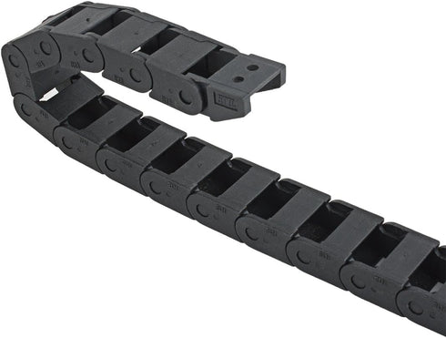 uxcell R18 10mm x 15mm Black Plastic Cable Wire Carrier Drag Chain, 1M Length for CNC