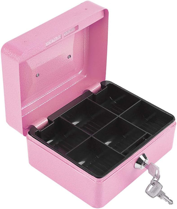 Safe Box with Key Lock, Portable Steel Fireproof Waterproof Cash Security Organizer for Travel Home Office Jewelry