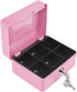 Safe Box with Key Lock, Portable Steel Fireproof Waterproof Cash Security Organizer for Travel Home Office Jewelry