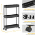 SPACELEAD 3 Tier Slim Rolling Storage Cart, Mobile Utility Organizer for Bathroom, Office, Kitchen, Laundry Room - Black