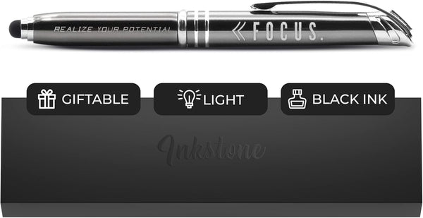 Inkstone FOCUS Motivational Business Penlight with Lighted Writing Tip and Stylus for Professional Men Women