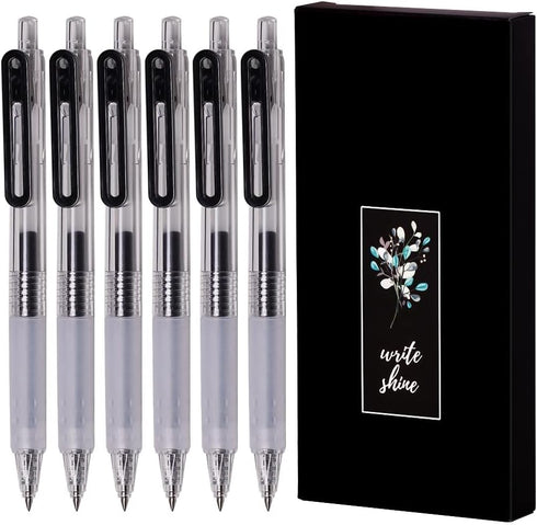 Ultra Fine Point Pens 0.38, Smooth Writing Retractable Pens for Journaling, Planner, Note Taking, 6 Count