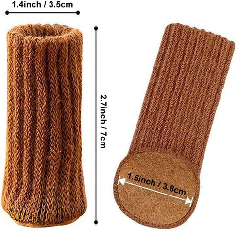 VORTINIOUS (Brown,8 Furniture Leg Socks,Chair Leg Floor Protectors for Hardwood Floors,Anti-Slip Chair Leg Covers,High