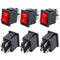 Twidec 6Pcs Rocker Switch AC 6A/125V 10A/250V DPST 4 Pins 2 Position ON/Off Red LED Light Illuminated Toggle Switch