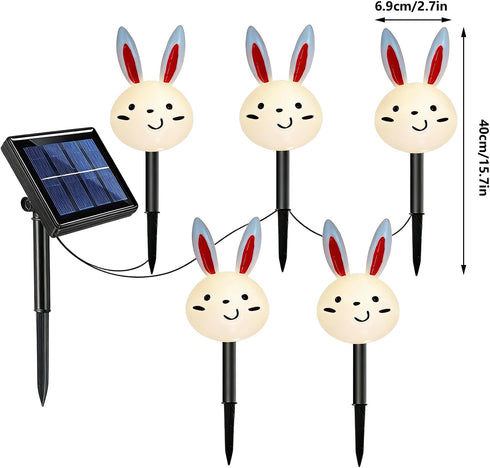 Generic Easter Solar Pathway Lights Outdoor - Easter Carrot Rabbit Garden Lighting Decor,Outside Lawn Lights |