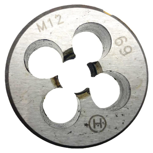 M12x1.75 Tap Die Set, Right Hand Machine Tool Screw, M12 X 1.75 Thread Tap & Round Die for Cutting
