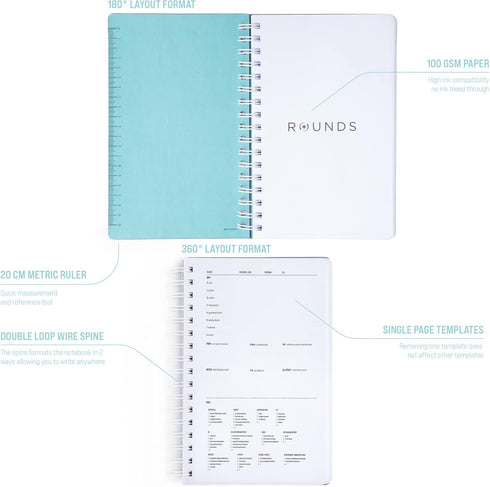 H&P Notebook, Medical History and Physical Notebook, 110 Templates, Minimalist Leather Cover