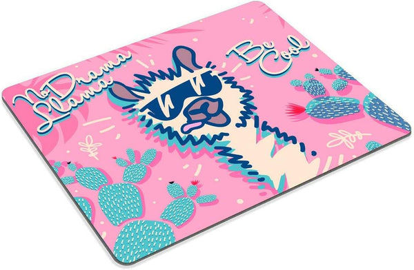 Smooffly No Drama Llama Mouse Pad, Cute Cartoon Llama with Motivational Quote, Gaming Mouse Pad 9.5 X 7.9 Inch