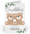New Baby Twins Card, Congratulations Twins Greeting Card, Newborn Twin Babies Gift,