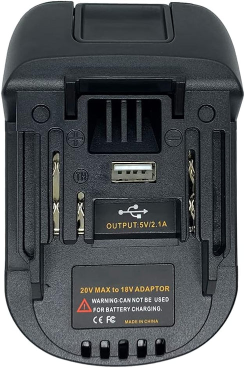 Battery Adapter for Makita 18V Lithium-Ion Cordless Tools, Convert for Milwaukee M18 18V or Dewalt 18V 20V Lithium Battery to Makita 18-volt BL1830 BL1850 LXT Battery Converter, w/ USB Charge Port