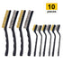 Wire Brush Set Scratch Brush Set for Cleaning Welding Slag Rust Dust Curved Handle Stainless Steel Brass 10-Pack