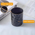Ceramic Aesthetic Pen Holder for Desk, Cute Pencil Holder Cup Pot Organizer for Men Women, Makeup Brush Holder (Black)