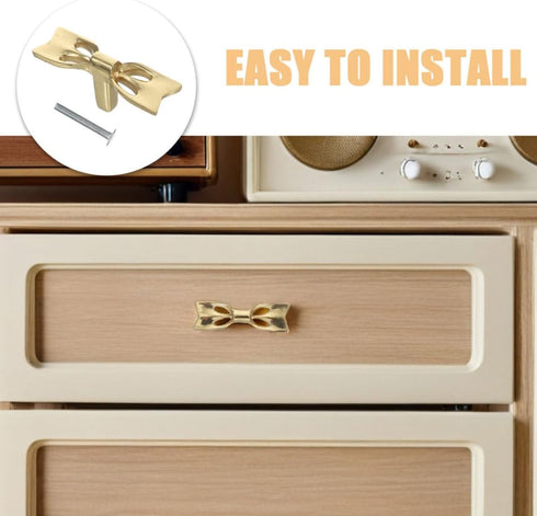 2sets Uonlytech Retro Brass Bow Drawer Pulls for Cabinets and Dressers Unique Bowknot Design Handles for Wardrobe