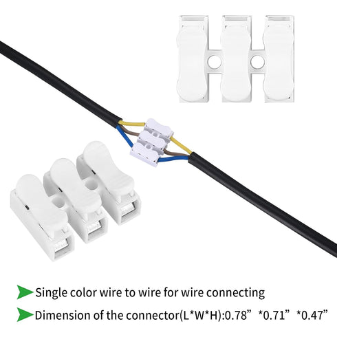 65 Pcs Spring Wire Connectors, Spring Clamp Terminal Cable Clamp Connector for Wiring Terminal