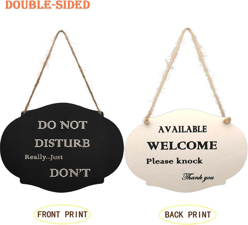 Double-Sided Wooden Do Not Disturb Door Hanger Sign for Offices, Homes, Clinics, and Hotels