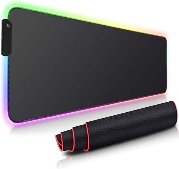 Gaming Mouse Pad, RGB LED Mousepad, Large XXL Mousepad (31.5 x 12 Inch) for Computer Keyboard