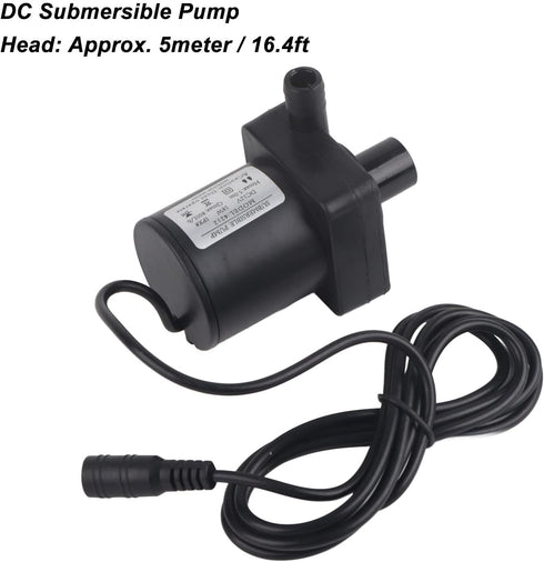 DC 12V Brushless Centrifugal Water Pump, Submersible Sump Pump Circulation Pump, 18W 700L/h
