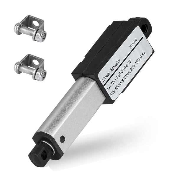 DC HOUSE Mini Electric Linear Actuator Stroke 0.8"–Force 4.5 lbs–12V, High-Speed 1.97"/sec–Weight 0.1KG Ideal for