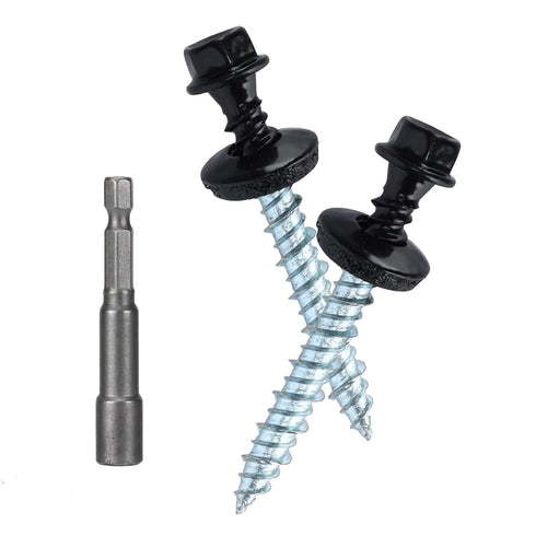 Metal Roofing Screws 10 x 1-1/2 inch, Black Hex Head Sheet Metal Roof Screw with EPDM Washer (250Pcs)