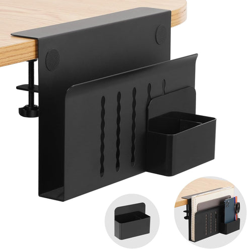 Desk Side Storage Holder - Desk Organizer for Laptop Clamp-On Desk Shelf, Drilling Standing Desk Drawer for Office