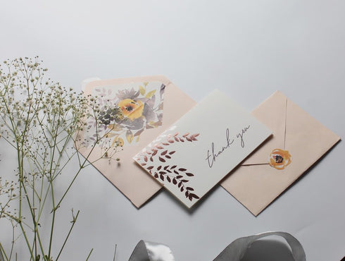 4x6 Inch, 250 (Pack 40) Thank You Cards with Envelopes and Stickers, Gold Foil Floral Design, GSM Heavy Card Stock