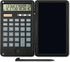 Basic Calculator with LCD Writing Tablet, 12 Digits Display, Portable Solar Powered, Black