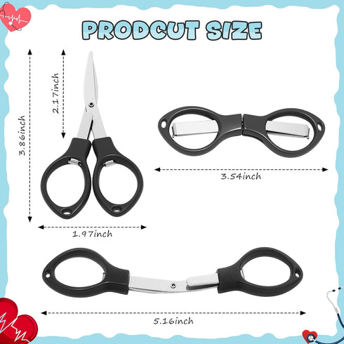 ElaraBerry 48 Set Mini Bandage Scissors for Nurses Bulk Travel Portable Scissors Small Shears Stainless Steel Foldable